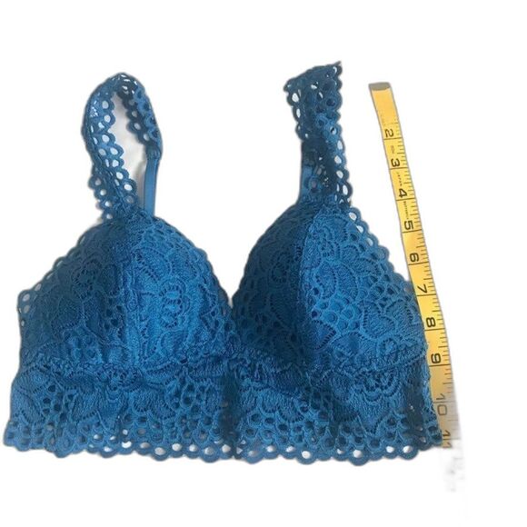 Aerie Lace Bralette SZ Small Blue Adjustable Straps Padded Coquette Feminine EUC - Picture 10 of 10